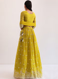 Outstanding Ocher yellow Designer lehenga withsequin thread work