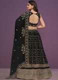 Amazing Black Designer Georgette Lehenga with sequin and thread embroidery work