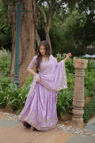 Beautiful Lavender pure viscose lehenga with sequin work
