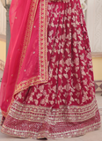 Fascinating Viscose Jacquard Sequence Work Pink Lehenga Choli