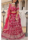 Fascinating Viscose Jacquard Sequence Work Pink Lehenga Choli