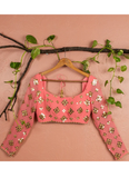 Amazing Sequence Work Georgette Peach Lehenga Choli