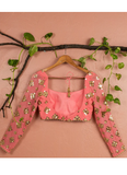 Amazing Sequence Work Georgette Peach Lehenga Choli