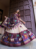 Amazing Wine Dola Silk Patola Printed Lehenga Choli Set