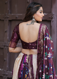 Amazing Wine Dola Silk Patola Printed Lehenga Choli Set