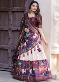 Amazing Wine Dola Silk Patola Printed Lehenga Choli Set