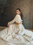 Attractive White Lakhnavi Work Georgette Lehenga Choli