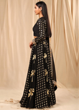 Black Party Wear Sequence Work Georgette Lehenga Choli