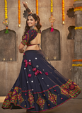 Black Thread Embroidered Viscose Rayon Traditional Lehenga Choli