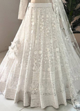 Delightful Net Sequence Work Party Wear White Lehenga Choli