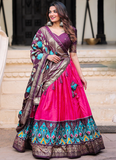 Digital Printed Dola Silk Foil Work Pink Lehenga Choli Set