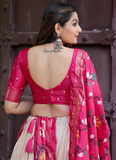 Dola Silk Patola Printed Pink Lehenga Choli For Navratri