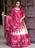Dola Silk Patola Printed Pink Lehenga Choli For Navratri