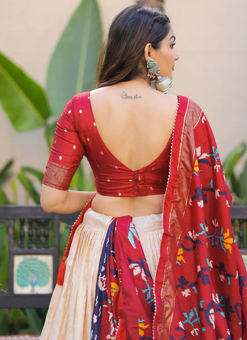 Foil Printed Dola Silk Maroon Traditional Lehenga Choli