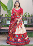 Foil Printed Dola Silk Maroon Traditional Lehenga Choli