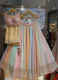Georgette Multi Color Thread Sequence Work Lehenga Choli