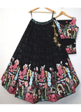 Georgette Multi Thread Work Black Lehenga Choli For Party