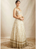 Georgette Zari Embroidered Work White Designer Lehenga Choli