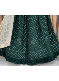 Green Georgette Thread Embroidered Designer Lehenga Choli