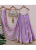 Amazing Lavender Lehenga choli with elegant zari weaving banarasi with embroidery work
