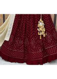 Maroon Georgette Embroidered Work Lehenga With Fancy Choli