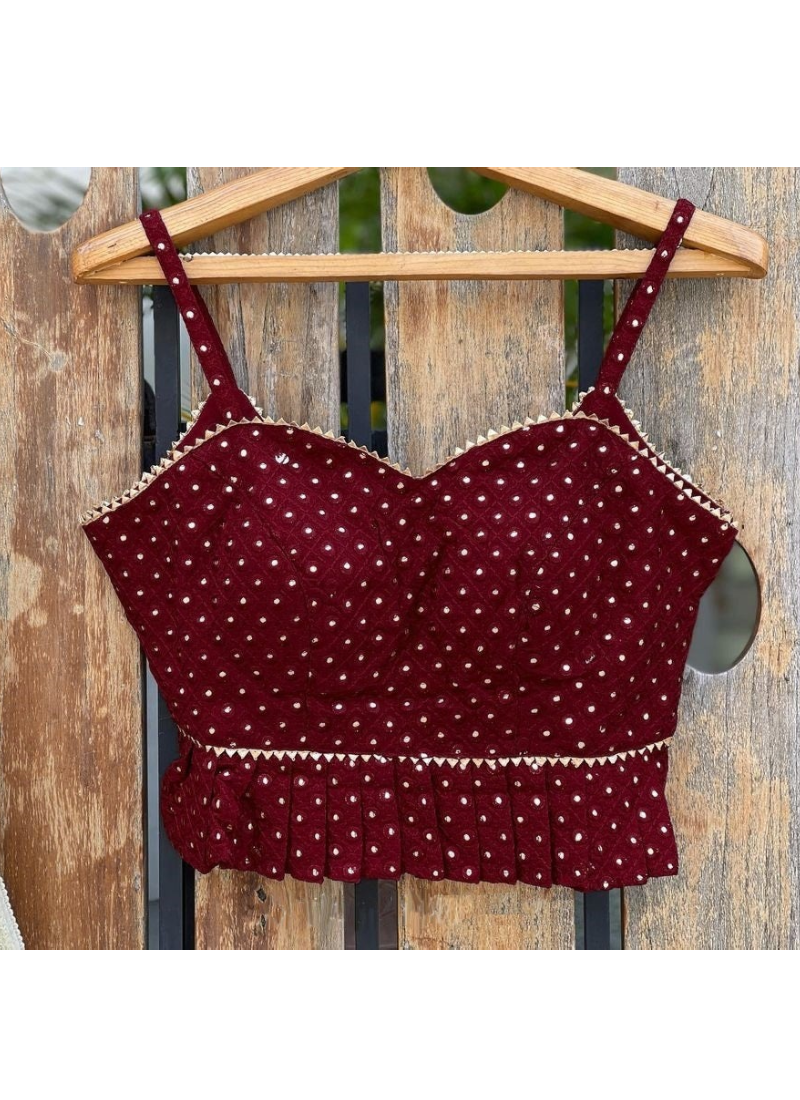 Maroon Georgette Embroidered Work Lehenga With Fancy Choli