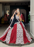 Maroon Pure Cotton Digital Print Lehenga Choli For Navratri