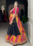 Multi Color Gotta Patti Work Cotton Lehenga Choli For Festival