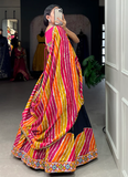Multi Color Gotta Patti Work Cotton Lehenga Choli For Festival