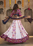 Navratri Special Viscose Rayon Embroidered White Lehenga Choli