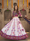 Navratri Special Viscose Rayon Embroidered White Lehenga Choli