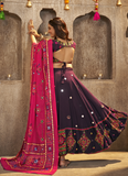 Navratri Wear Viscose Rayon All Over Work Purple Lehenga Choli