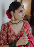 Pure soft Organza silk Festive saree with sequin and aarco border.
