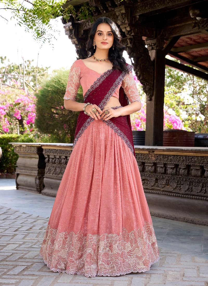 Festive wear designer lehenga choli with intricate sequin embroidery work