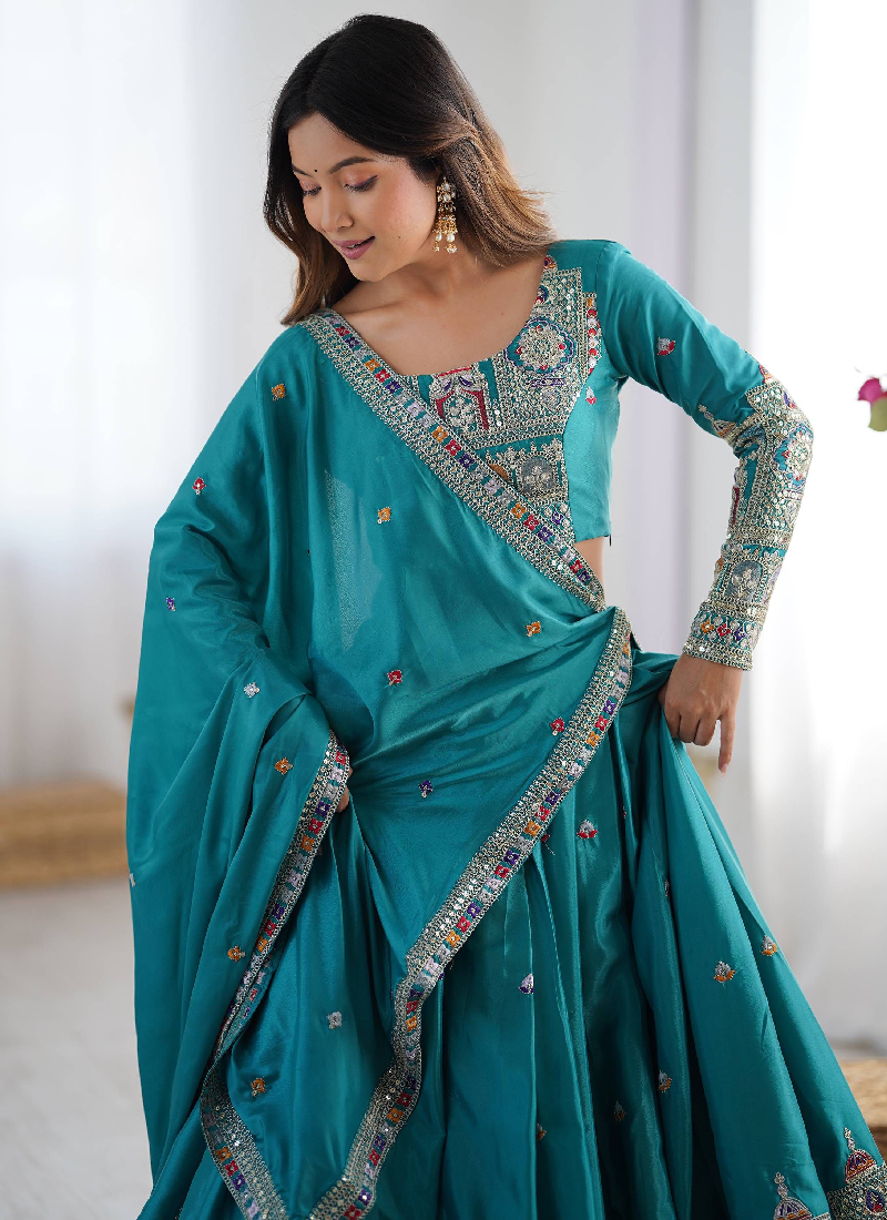 Alluring Crepe silk Festive and Party wear lehenga choli with sequin and coding dori work