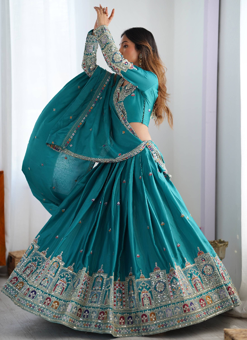 Alluring Crepe silk Festive and Party wear lehenga choli with sequin and coding dori work