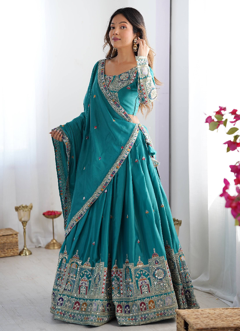 Alluring Crepe silk Festive and Party wear lehenga choli with sequin and coding dori work