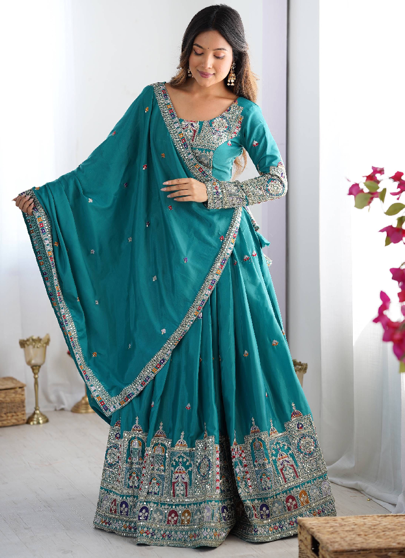 Alluring Crepe silk Festive and Party wear lehenga choli with sequin and coding dori work