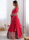 Amazing Crepe silk Festive and Party wear lehenga choli with sequin and coding dori work