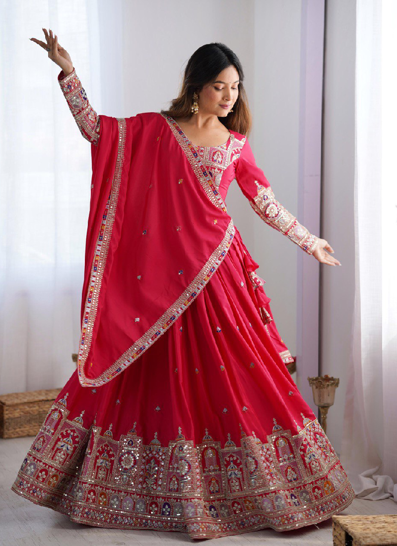 Amazing Crepe silk Festive and Party wear lehenga choli with sequin and coding dori work