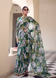 Amazing Marble Georgette saree with allover floral print work.