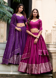 Alluring Festive pure chanderi lehenga choli with zari weaving border