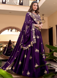 Alluring Purple Soft silk Party wear designer embroidered lehenga choli