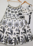 Party Wear Georgette Sequence Work White Lehenga Choli Set