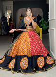 Pure Cotton Gamthi Work Multi Color Lehenga Choli For Navratri