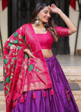 Purple Dola Silk Patola Printed Lehenga Choli For Navratri