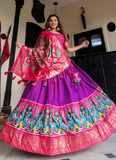 Purple Dola Silk Patola Printed Lehenga Choli For Navratri