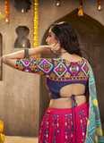 Real Mirror Work Pink Color Viscose Rayon Lehenga Choli