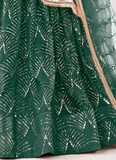 Soft Net Thread Embroidery Work Mehendi Function Green Lehenga Choli
