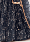 Sequence Embroidery Party Wear Black Net Lehenga Choli Set